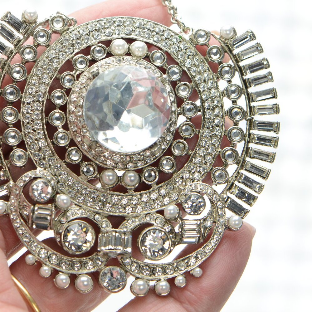 Vintage Kenneth Jay Lane Kjl Crystal & Pearl Drop… - image 5